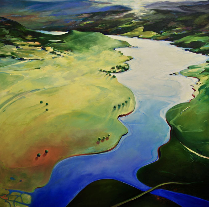 Above the River landscape painting by Francene Christianson
