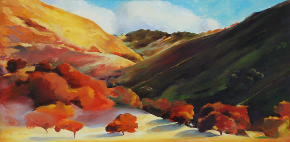 Big Clouds Central California Coast landscape painting by Francene Christianson painting