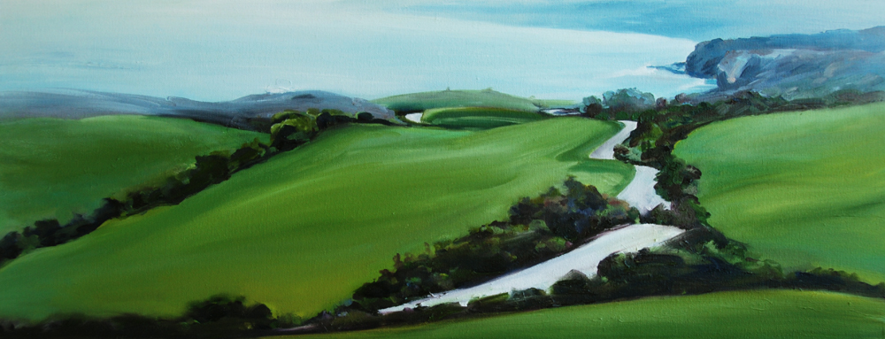 Coast Highway Green, painting by Francene Christianson