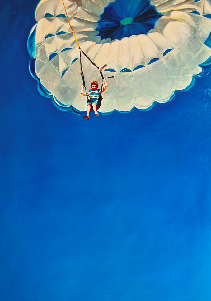 Francene Christianson original parasail painting Coming in for a Landing