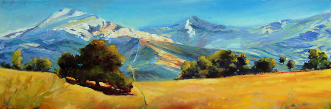 High Noon Curvy Road Los Padres National Forest California landscape painting by Francene Christianson