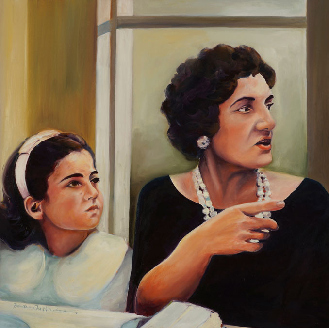 double family portrait painting by Francene Christianson