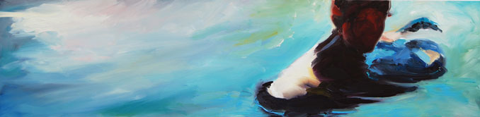 In the Pool 1 figurative oil painting by Francene Christianson