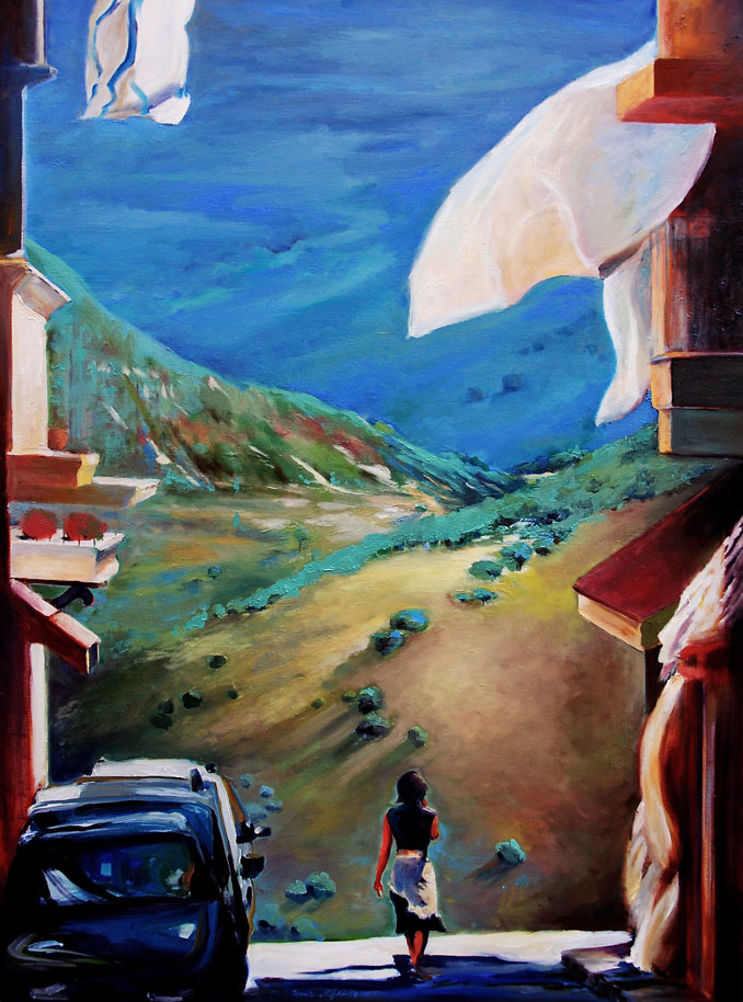 Road in Palermo Sicily painting by Francene Christianson