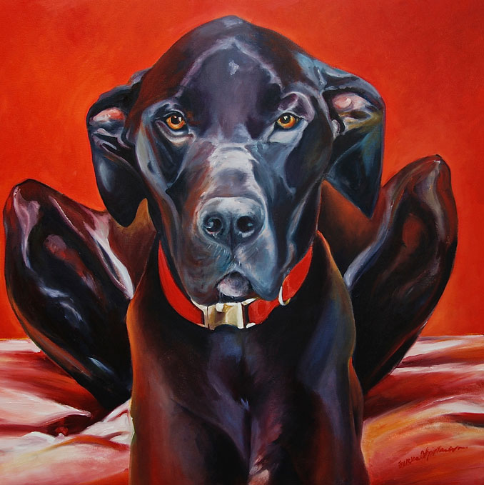 painting of a Great Dane by Francene Christianson who will paint your pet