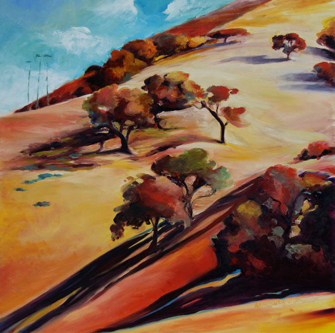Ruby Hills original landscape painting by Francene Christaianson