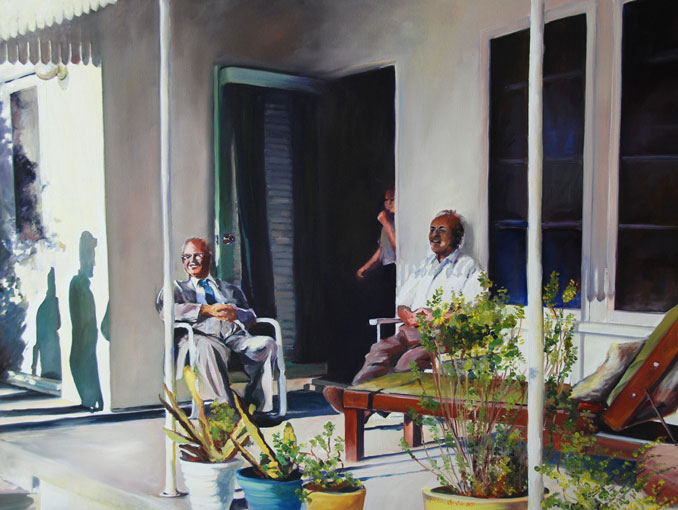 Sunday on the Porch oil painting by Francene Christianson 