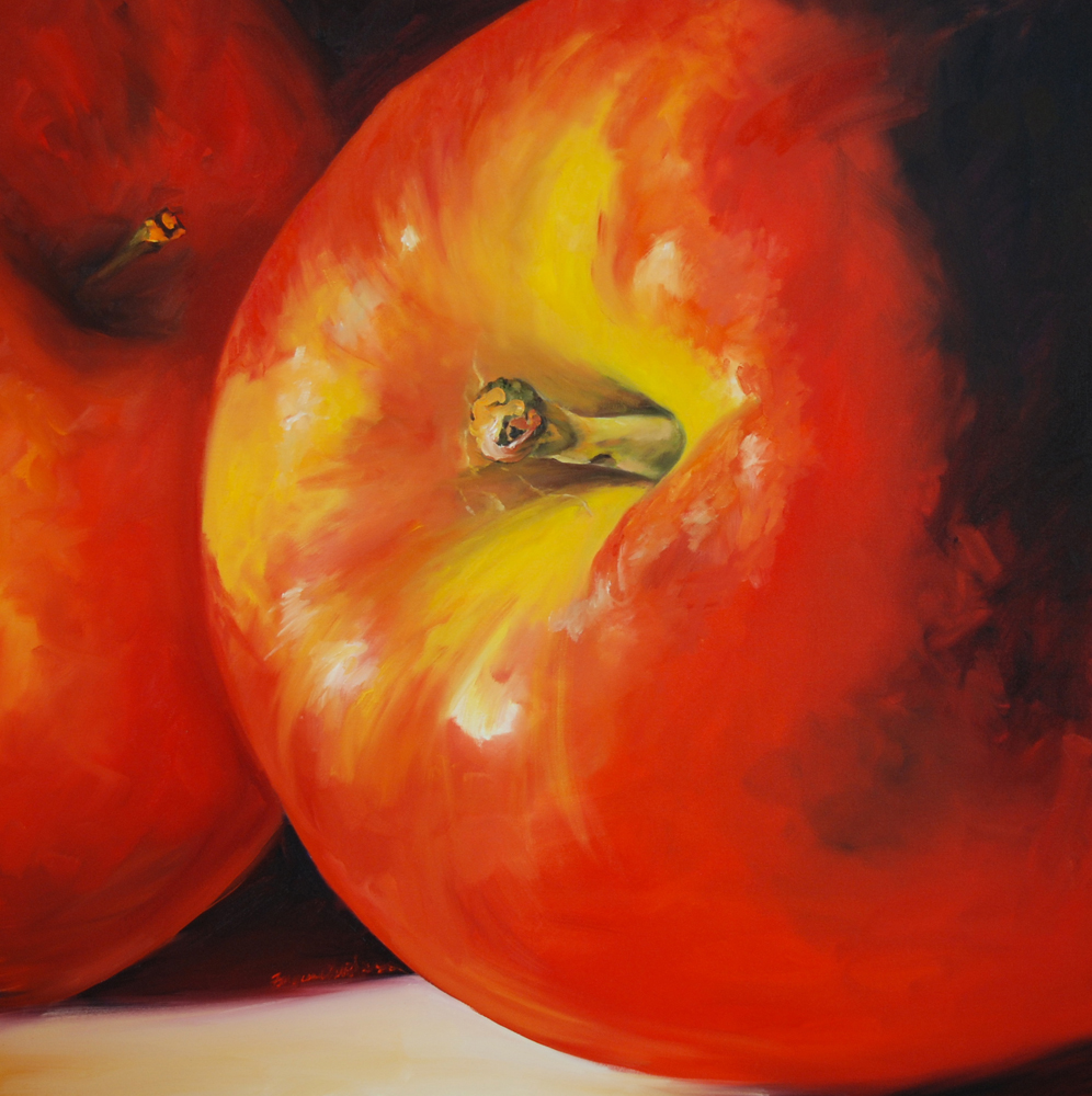 painting of a big apple by Francene Christianson