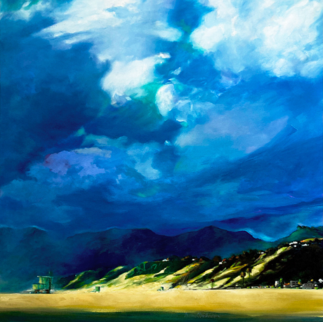 original oil painting by Francene Christianson storm on the beach California