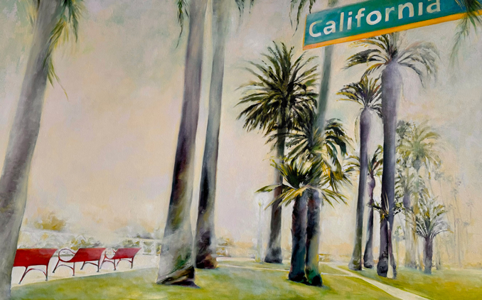 California Street by the beach original oil painting by Francene Christianson
