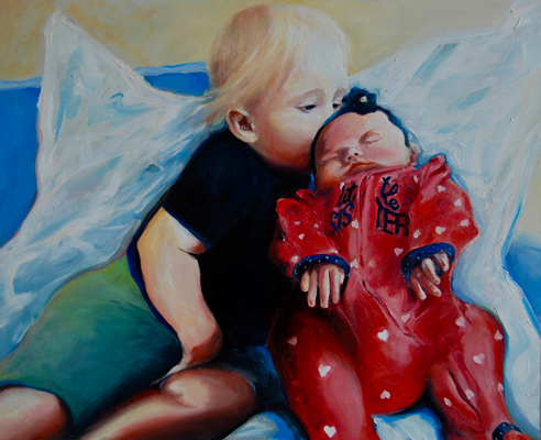 family photo original oil painting by Francene Christianson