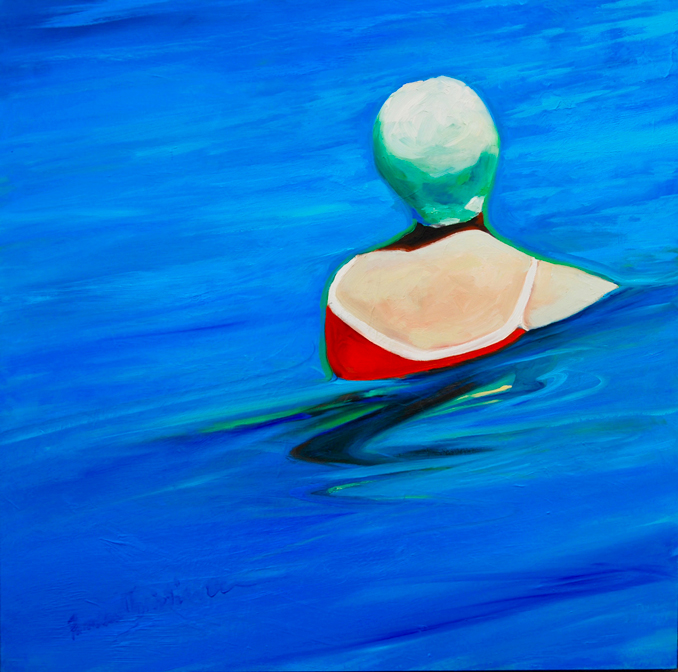 In the Pool 2 figurative painting by Francene Christianson
