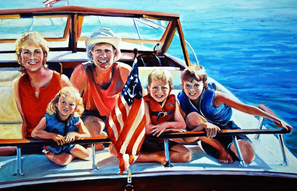 Family portrait painting by Francene Christianson