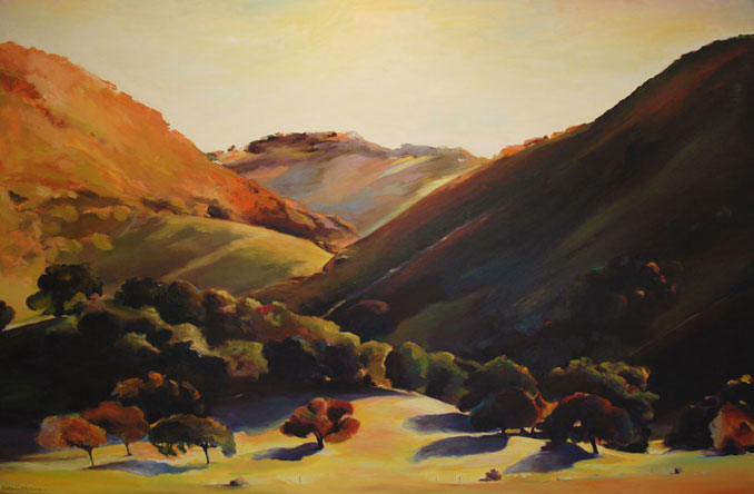 "The Bluffs", California wine country original landscape painting by Francene Christianson
